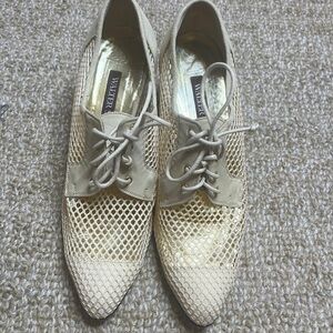 Vintage Walter Steiger Mesh Lace up Oxford style pumps